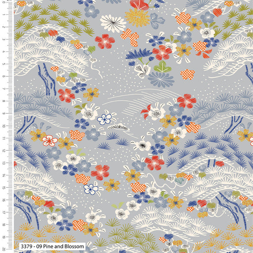 Serenity in Japan V&A Organic Cotton Fabric, Pine and Blossom from Jaycotts Sewing Supplies