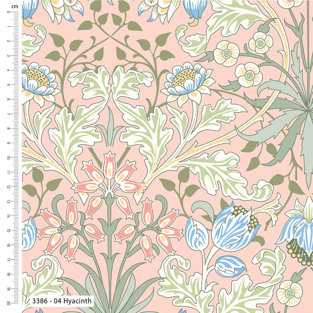 William Morris Simply Nature Organic Cotton Fabric, Hyacinth from Jaycotts Sewing Supplies