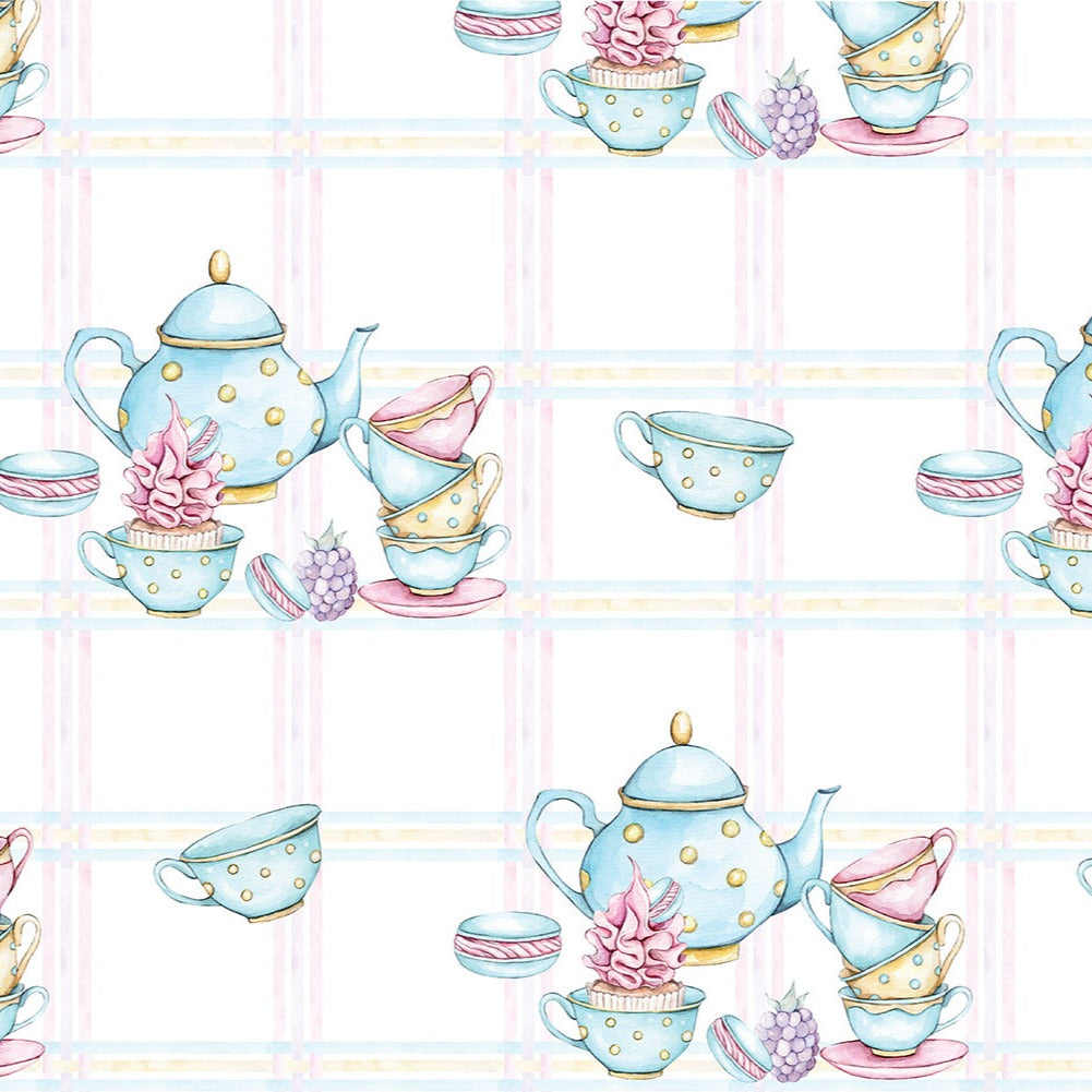 Sweet Temptations Organic Cotton Fabric, Tea Party Picnic from Jaycotts Sewing Supplies