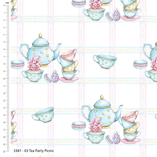 Sweet Temptations Organic Cotton Fabric, Tea Party Picnic from Jaycotts Sewing Supplies