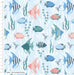 Tranquil Shores Organic Cotton Fabric, Painted Fishes from Jaycotts Sewing Supplies