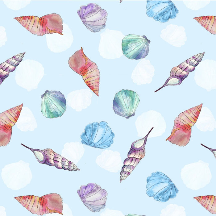 A Day By The Sea Organic Cotton Fabric, Collecting Shells from Jaycotts Sewing Supplies