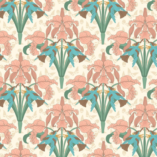 Art Nouveau V&A Organic Cotton Fabric, Petal Lustre from Jaycotts Sewing Supplies