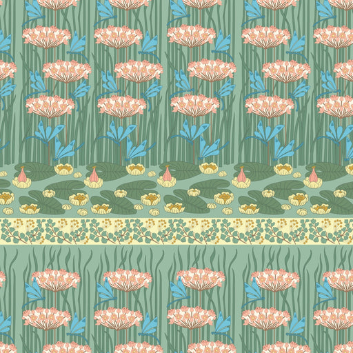 Art Nouveau V&A Organic Cotton Fabric, Dragonfly Pond from Jaycotts Sewing Supplies