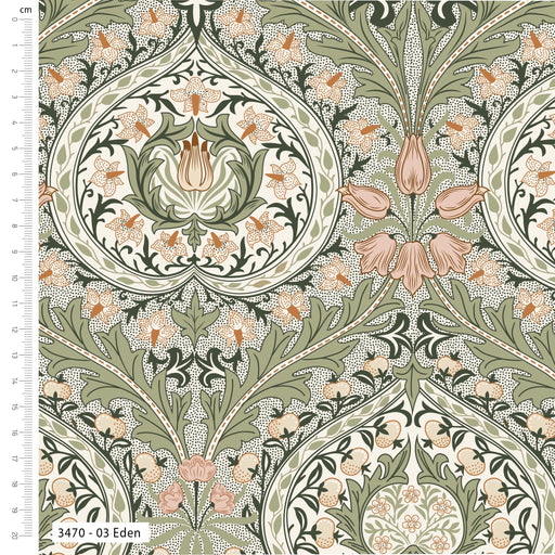 William Morris Sweet Symphony Organic Cotton Fabric, Eden from Jaycotts Sewing Supplies