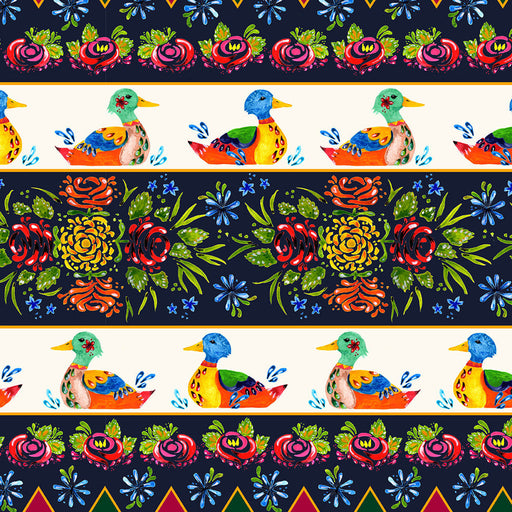 Bohemian Waters Organic Cotton Fabric, Bohemian Border from Jaycotts Sewing Supplies