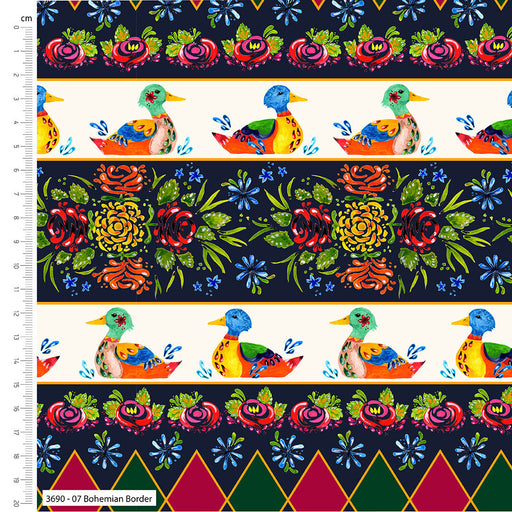 Bohemian Waters Organic Cotton Fabric, Bohemian Border from Jaycotts Sewing Supplies