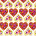 Bohemian Waters Organic Cotton Fabric, Folk Hearts Pink from Jaycotts Sewing Supplies