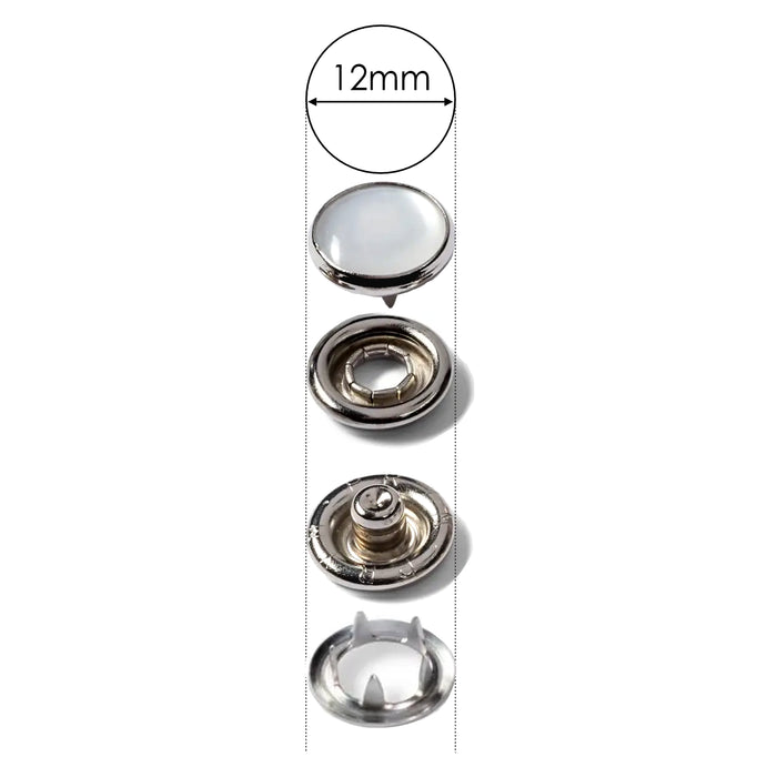 Prym 390117 pack of 6 Pearl press fasteners 12mm Jersey from Jaycotts Sewing Supplies