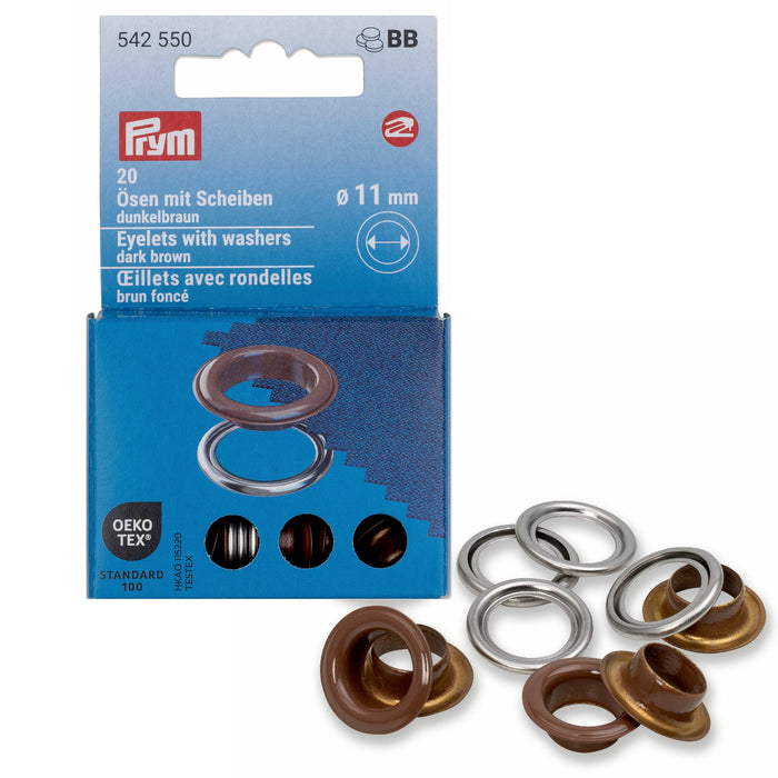 Prym Colour Eyelets 11mm | Packs of 20 from Jaycotts Sewing Supplies