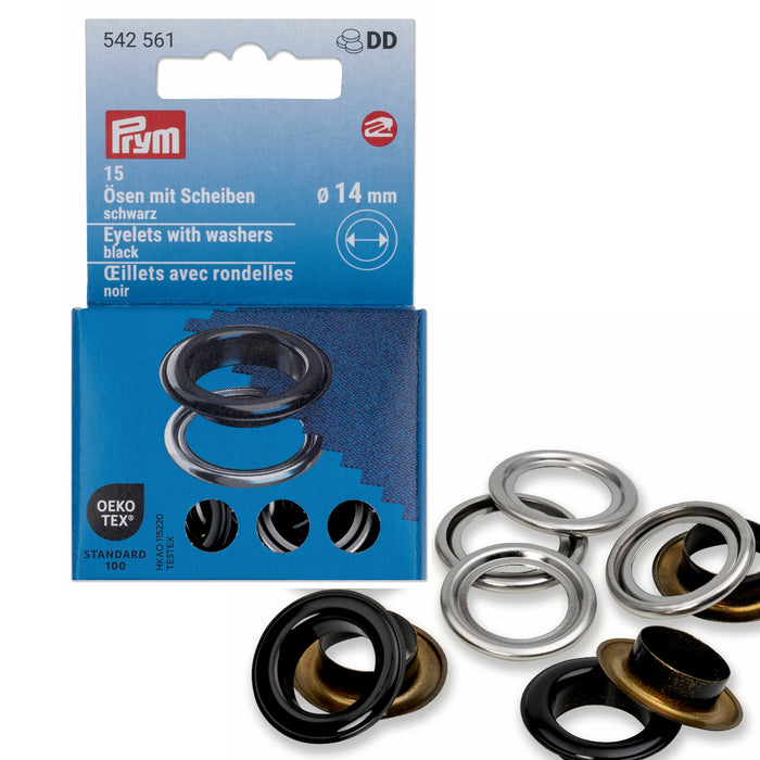 Prym Colour Eyelets 14mm | Packs of 20 from Jaycotts Sewing Supplies