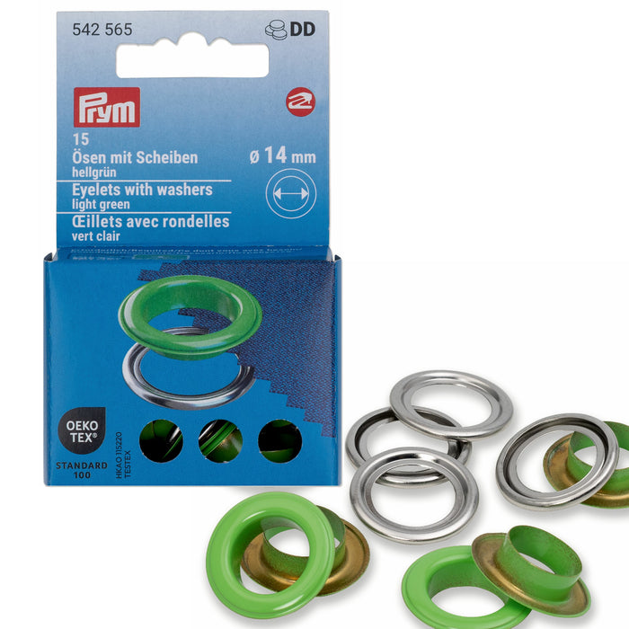 Prym Occhielli e rondelle, 14mm, color argento - Italia Prym Occhielli e rondelle, 14mm, color argento - Italia