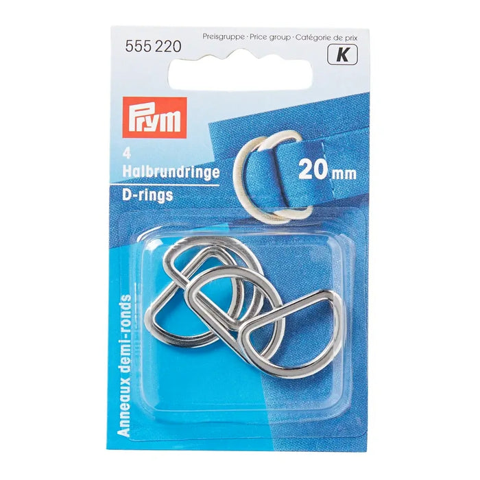 Prime D Rings Prym Metal D Rings in Silver colour — jaycotts.co.uk - Sewing Supplies
