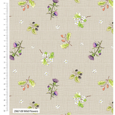 A Country Walk Organic Cotton Fabric, Wild Flowers from Jaycotts Sewing Supplies