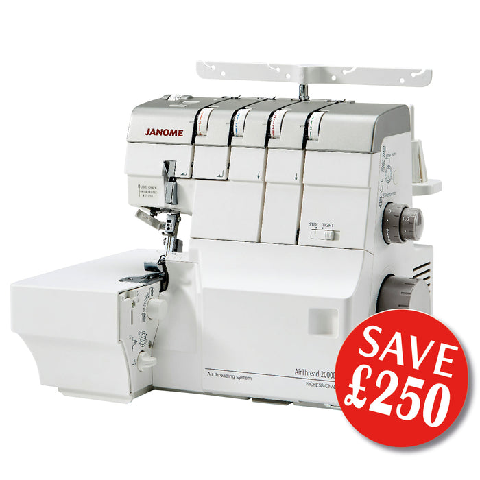 Janome AT2000D Air Thread Overlocker Save £250 from Jaycotts Sewing Supplies