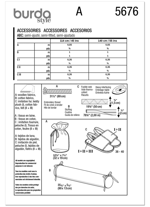 Burda Pattern 5676 Home Decor from Jaycotts Sewing Supplies