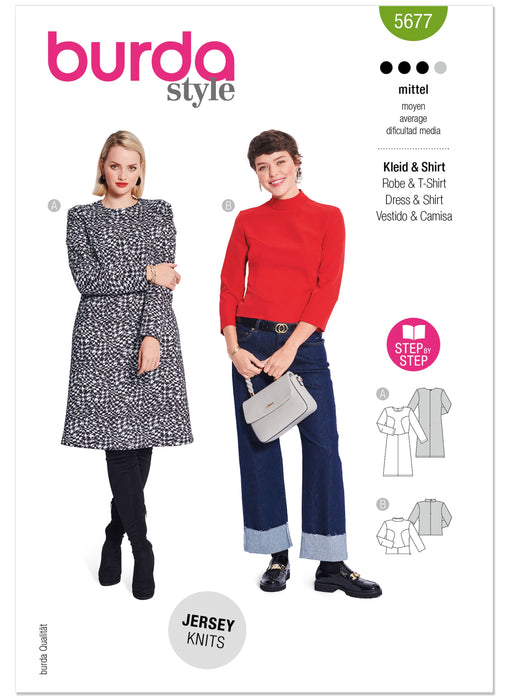 Burda Pattern 5677 Misses' Dress and Shirt from Jaycotts Sewing Supplies