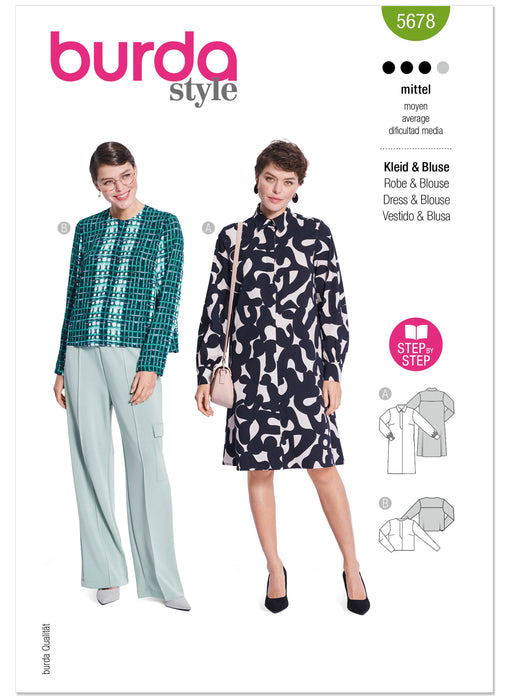 Burda Pattern 5678 Misses' Dress and Blouse from Jaycotts Sewing Supplies
