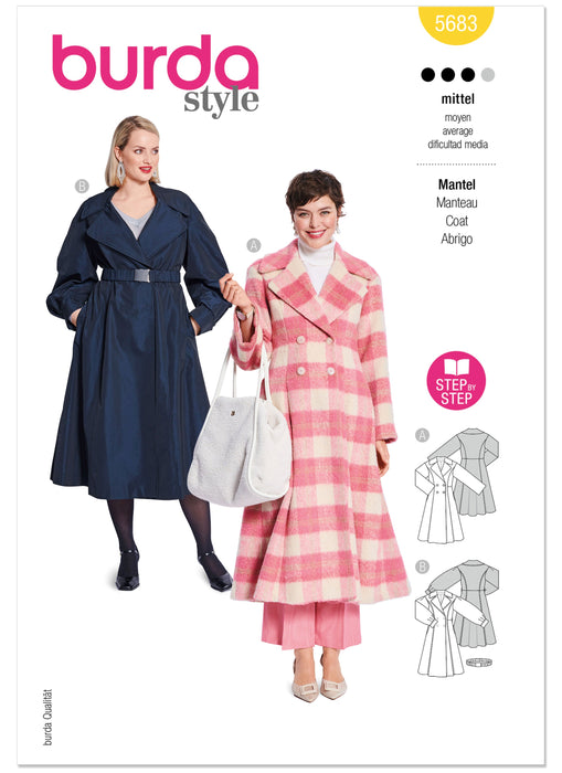 Burda Pattern 5683 Misses' Coats from Jaycotts Sewing Supplies