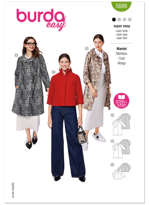 Burda Pattern 5688 Misses' Coats and Jackets from Jaycotts Sewing Supplies