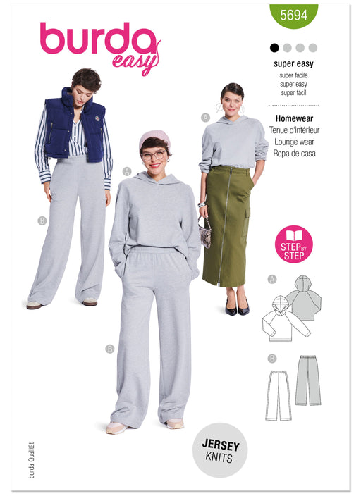 Burda Pattern 5694 Misses' Sweater and Sweatpants from Jaycotts Sewing Supplies