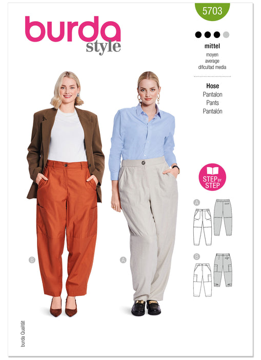 Burda Pattern 5703 Misses' Trousers from Jaycotts Sewing Supplies