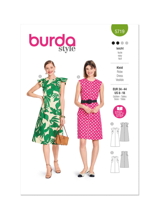 Burda style sewing pattern 5719 Misses' Dress from Jaycotts Sewing Supplies