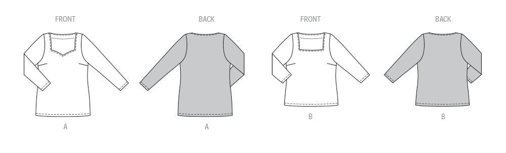 Burda style sewing pattern 5731 Misses' T-Shirt from Jaycotts Sewing Supplies