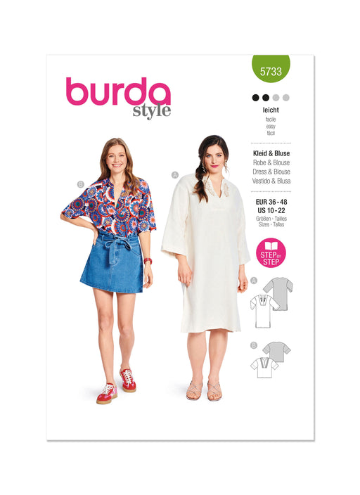 Burda style sewing  pattern 5733 Misses' Dress and Blouse from Jaycotts Sewing Supplies