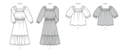 Burda style sewing pattern 5741 Peasant Blouse and Dress from Jaycotts Sewing Supplies