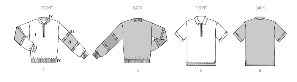 Burda style sewing pattern 5744 Men's Sweatshirt and T-Shirt from Jaycotts Sewing Supplies