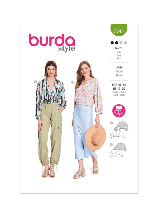 Burda style sewing pattern 5745 Misses' Blouse from Jaycotts Sewing Supplies