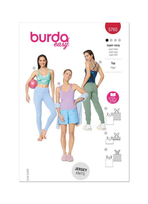 Burda Style Pattern 5765 Misses' Tops from Jaycotts Sewing Supplies