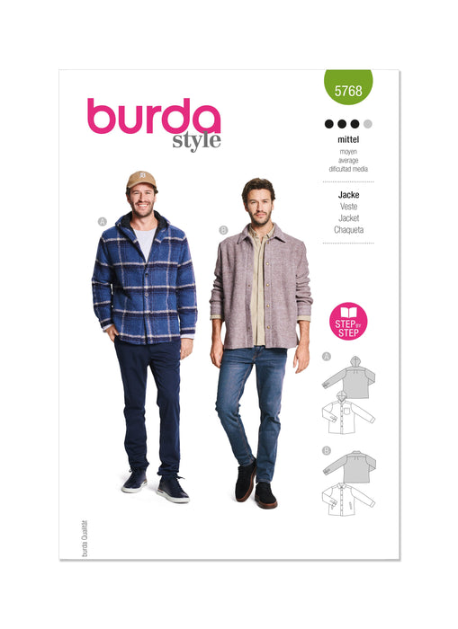 Burda Style Pattern 5768 Men's Jacket from Jaycotts Sewing Supplies