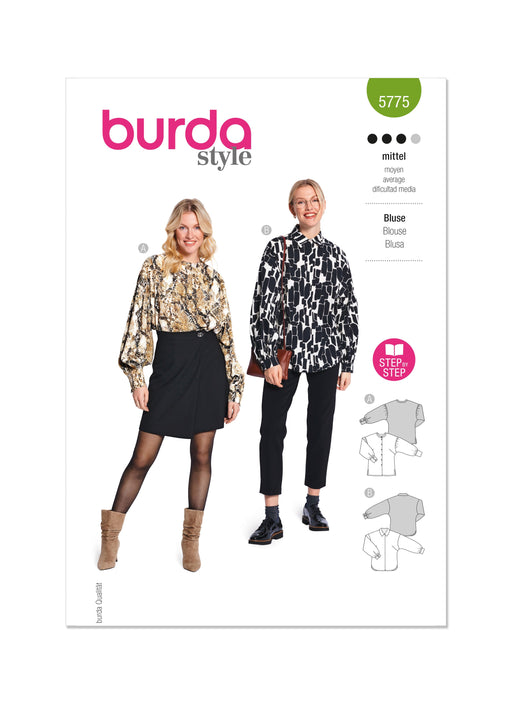 Burda Style Pattern 5775 Misses' Blouses from Jaycotts Sewing Supplies