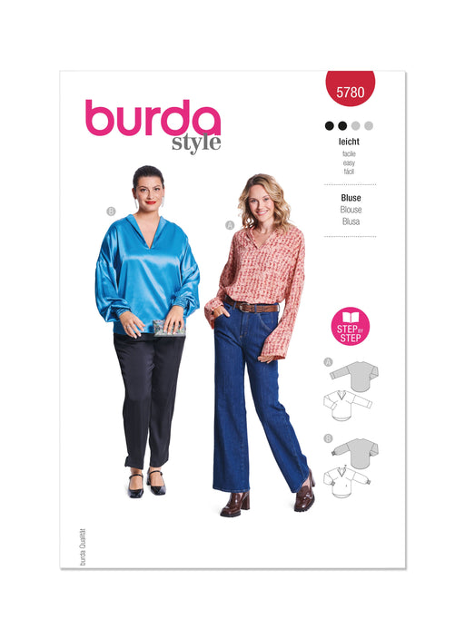 Burda Style Pattern 5780 Misses' Blouse from Jaycotts Sewing Supplies