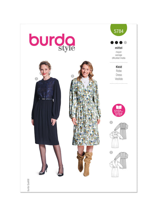 Burda Style Pattern 5784 Misses' Dress from Jaycotts Sewing Supplies