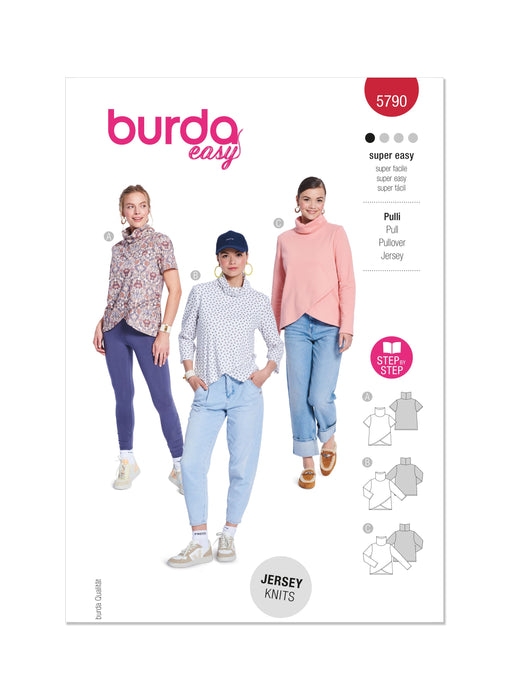 Burda Style Pattern 5790 Misses' Tops from Jaycotts Sewing Supplies