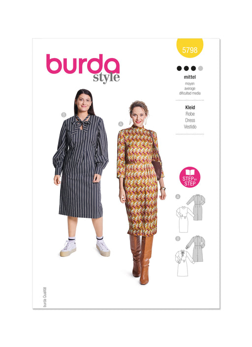 Burda Style Pattern 5798 Misses' Dress from Jaycotts Sewing Supplies