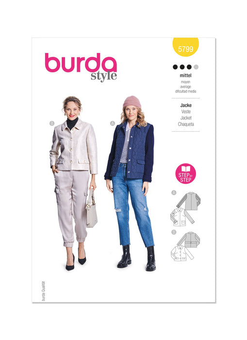 Burda Style Pattern 5799 Men's Jacket from Jaycotts Sewing Supplies