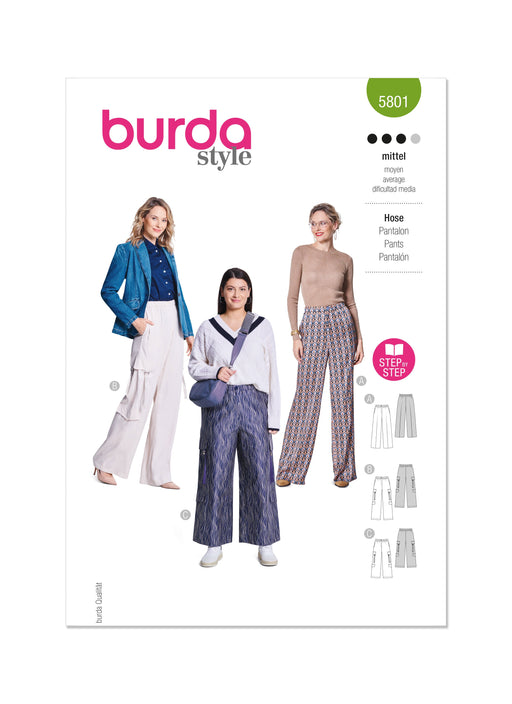 Burda Style Pattern 5801 Misses' Trouser Pants from Jaycotts Sewing Supplies