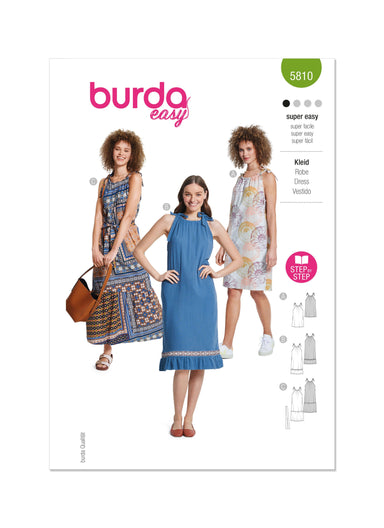 Burda Style 5810 Easy Sew Summer Dress Pattern from Jaycotts Sewing Supplies