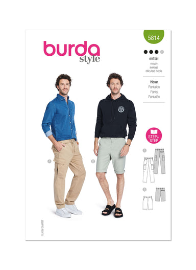 Burda Style Pattern 5814 Men's Trousers from Jaycotts Sewing Supplies