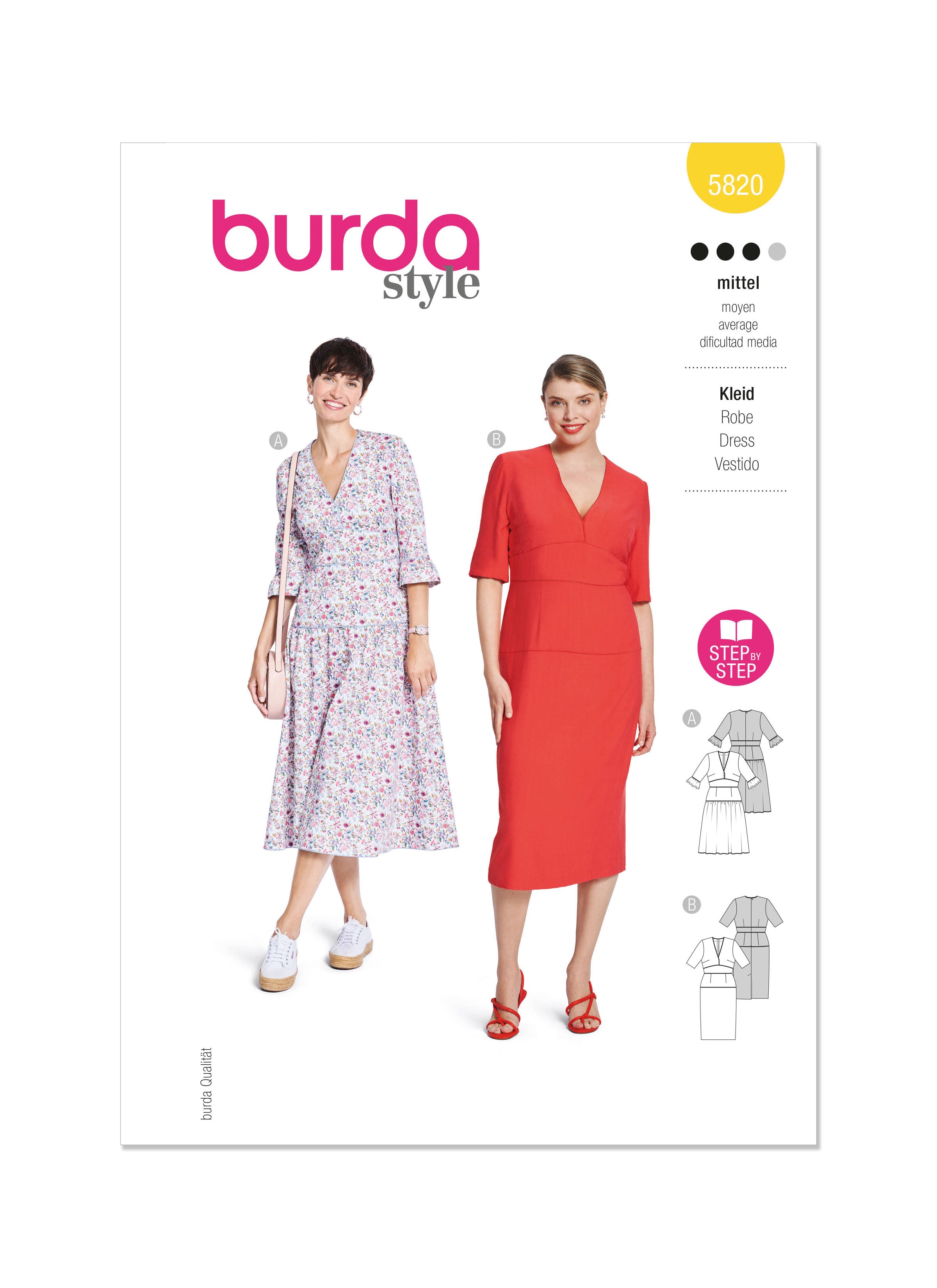 Burda Style Pattern 5820 Misses' Dress from Jaycotts Sewing Supplies