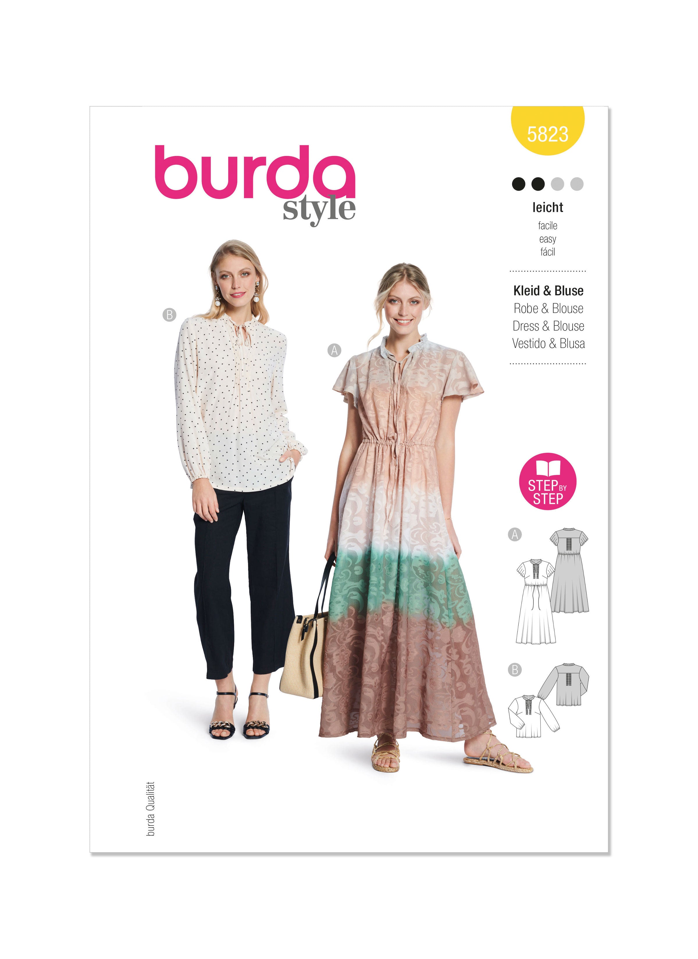 Burda Style 5823 Maxi Dress and Blouse Pattern from Jaycotts Sewing Supplies