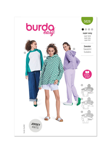 Burda Style Pattern 5828 Misses' Sweater from Jaycotts Sewing Supplies