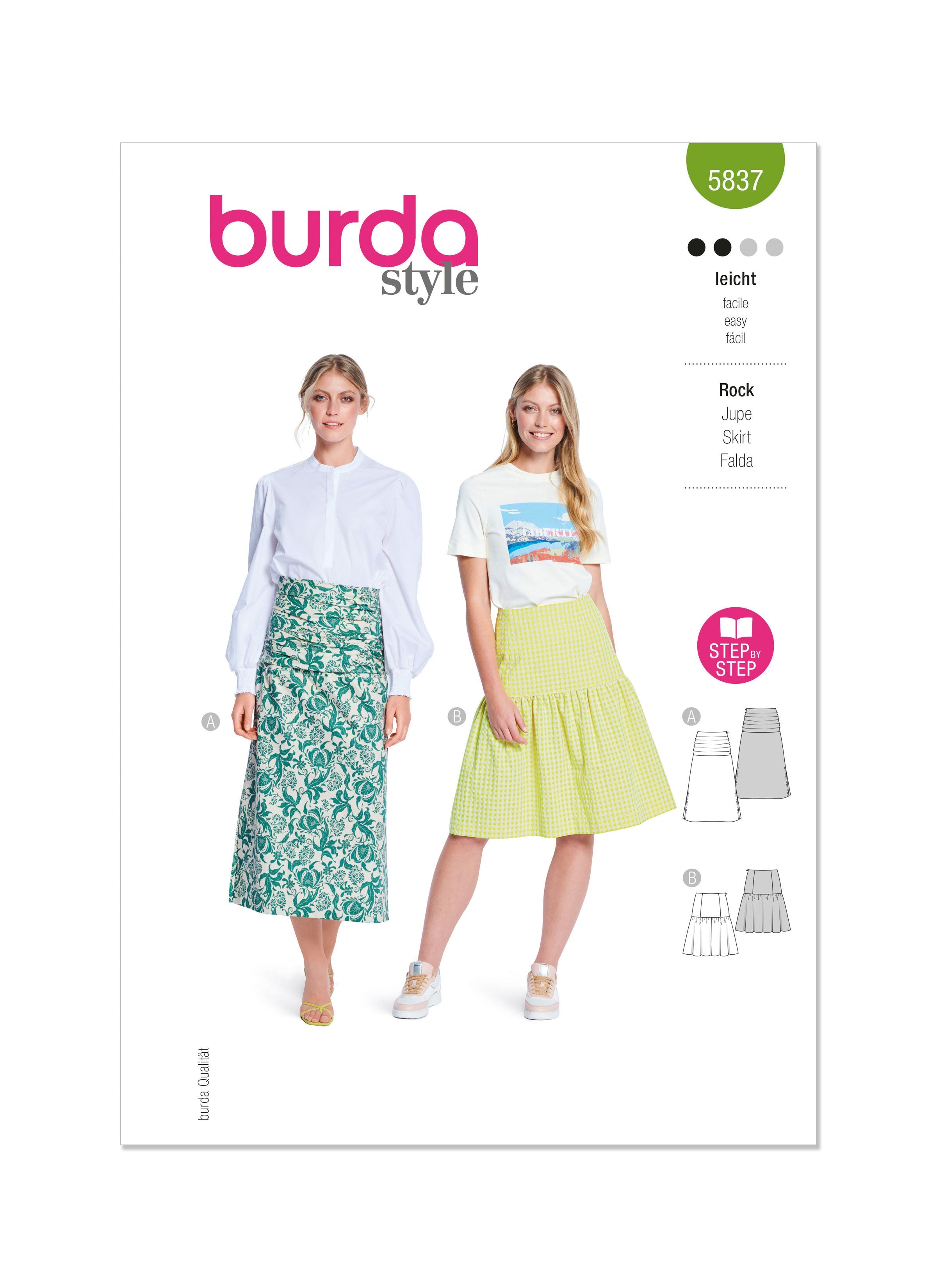 Burda Style Pattern 5837 Misses' Skirt from Jaycotts Sewing Supplies