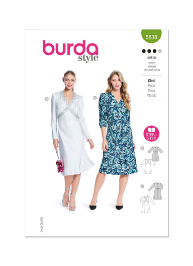 Burda Style Pattern 5838 Misses' Dress from Jaycotts Sewing Supplies
