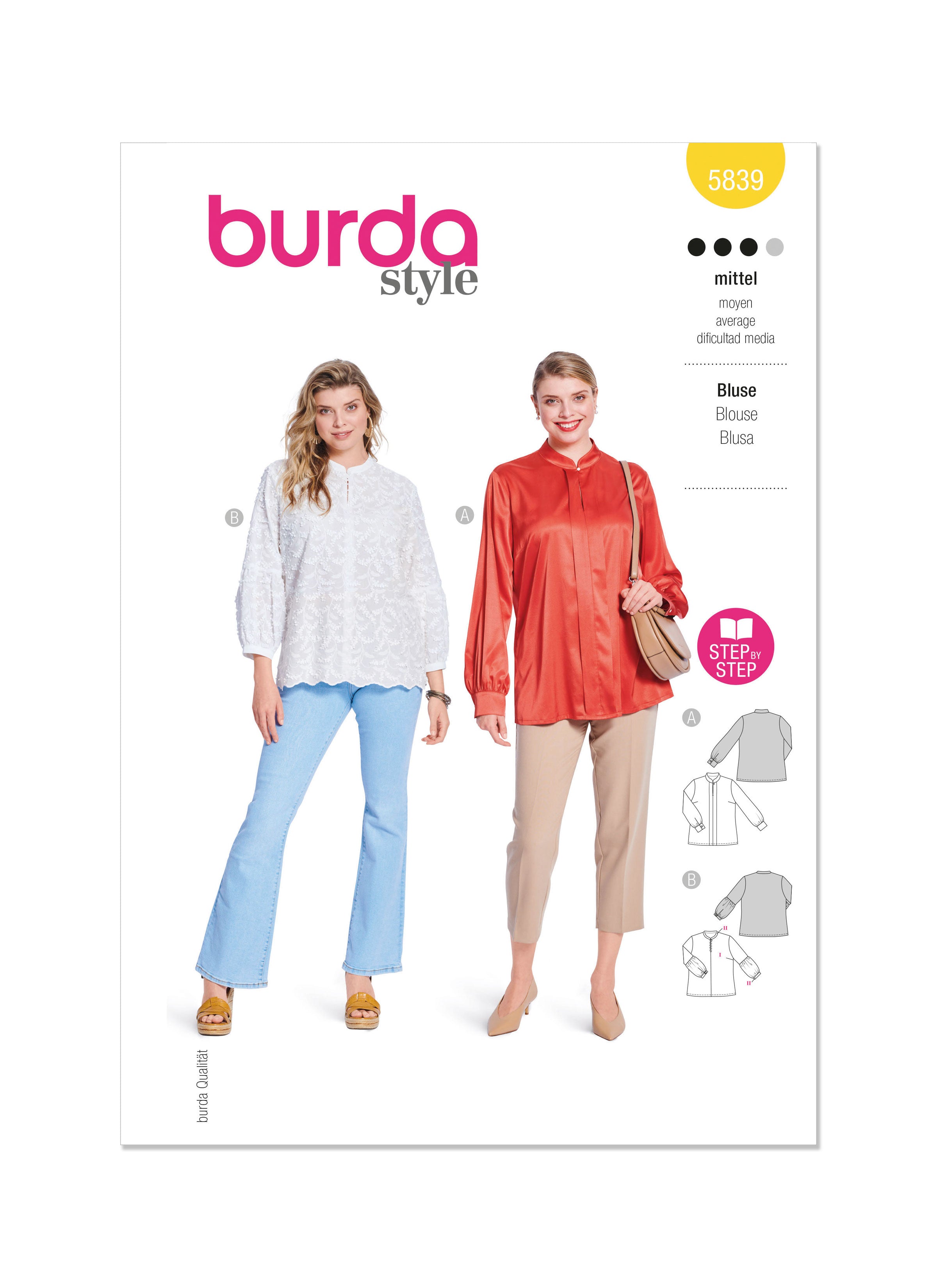 Burda Style Pattern 5839 Misses' Blouse from Jaycotts Sewing Supplies