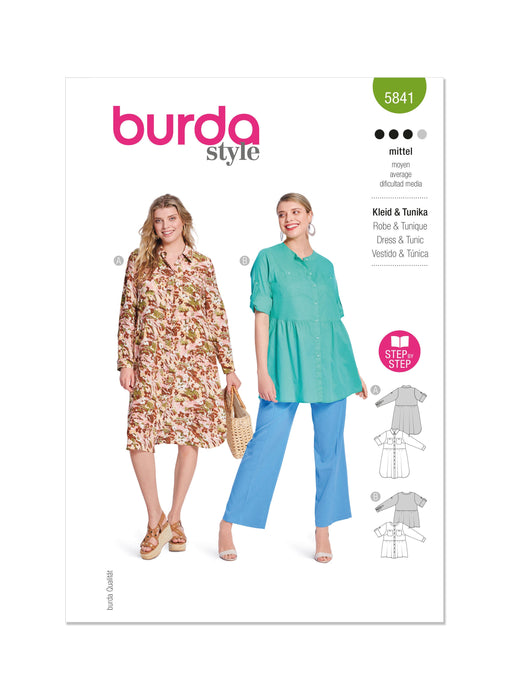 Burda Style 5841 Dress and Tunic Pattern from Jaycotts Sewing Supplies